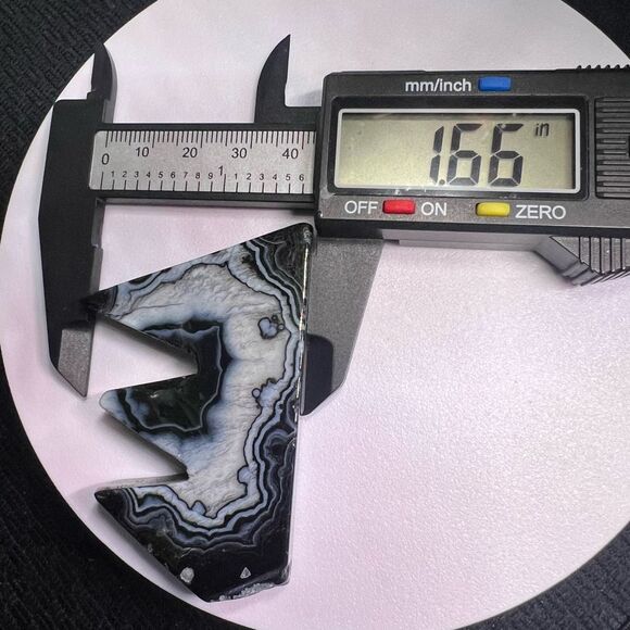 Black Agate Quartz Crystal Mountain Carving (#8) - Picture 10 of 12